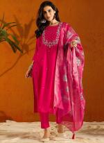 Viscose Chanderi Pink Casual Wear Sequins Work Readymade Kurti Set